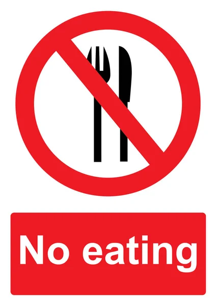 Förbudstecken Skriv Inget Ätande — Stock vektor