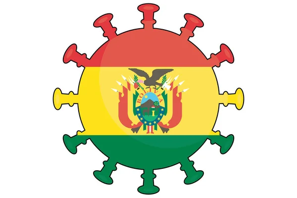 Geïllustreerde Virusvlag Voor Het Land Bolivia — Stockvector
