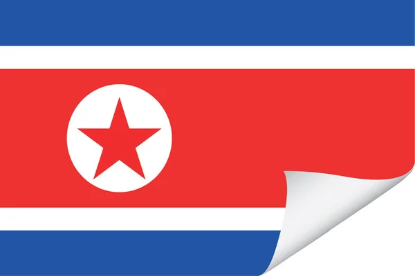 Illustrated Flag Country North Korea — Stock Vector