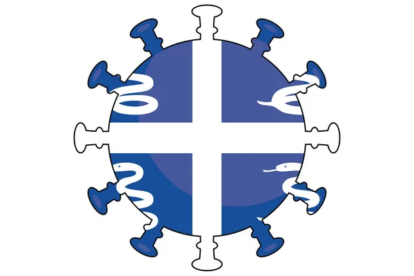 Ilustrovaná Virová Vlajka Pro Zemi Martinik — Stockový vektor