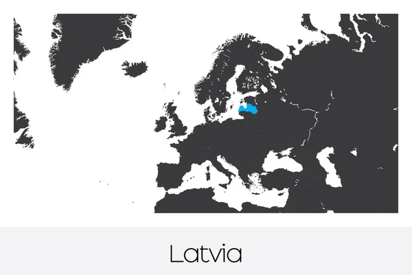 Geïllustreerde Landvorm Van Letland — Stockvector