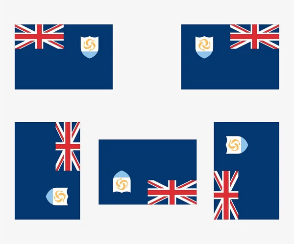 Bandeira Ilustrada País Refletida Girada Anguilla — Vetor de Stock