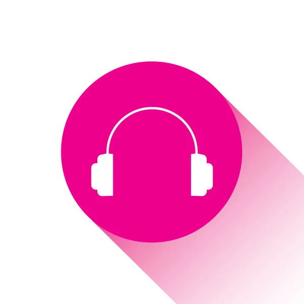 Icono Vector Rosa Botón Auriculares — Vector de stock