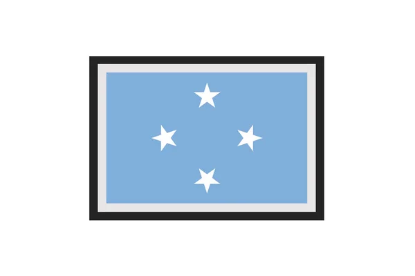 Ilustración Vectorial Bandera Micronesia — Archivo Imágenes Vectoriales