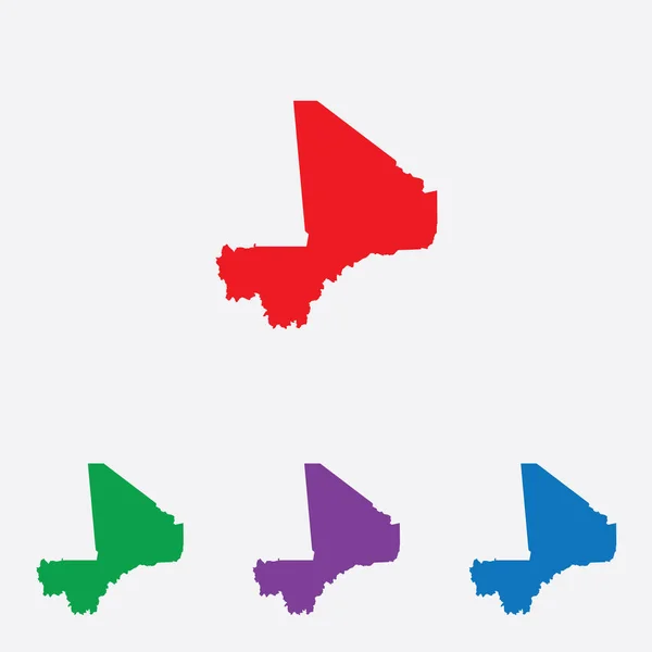 Multicolored Country Shape Vector Illustration Mali — Stock Vector
