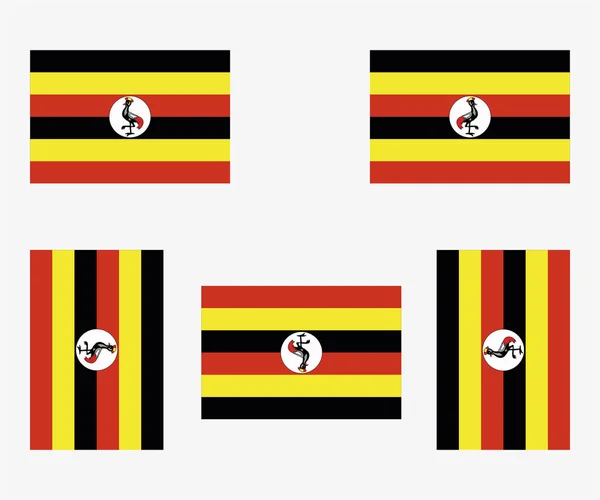Illustrated Country Flag Reflected Rotated Uganda — Image vectorielle