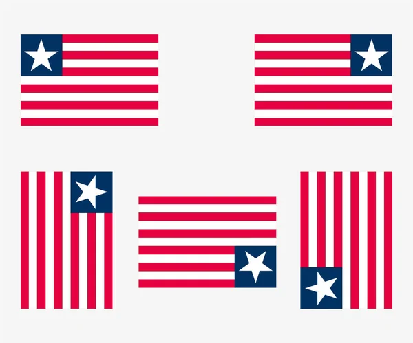 Bandeira País Ilustrada Refletida Girada Libéria —  Vetores de Stock