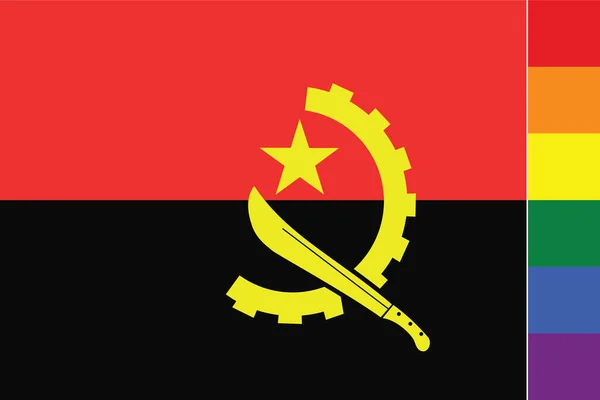 Bandeira Ilustrada Para País Angola —  Vetores de Stock