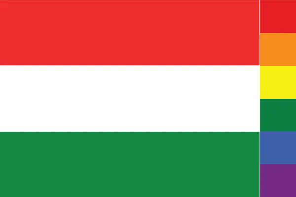 Geïllustreerde Vlag Voor Hongarije — Stockvector
