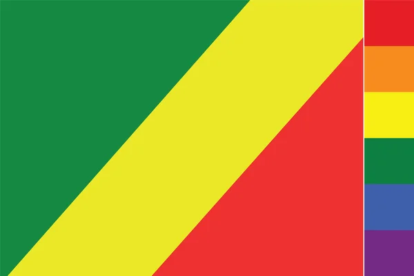 Drapeau Illustré Pour Pays Congo — Image vectorielle