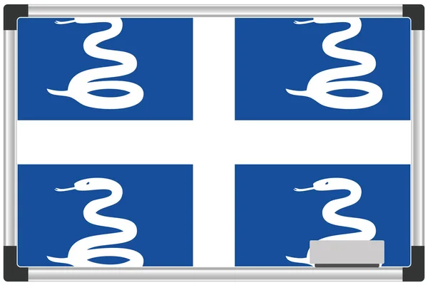 Bandeira Ilustrada Quadro Branco Para País Martinica —  Vetores de Stock