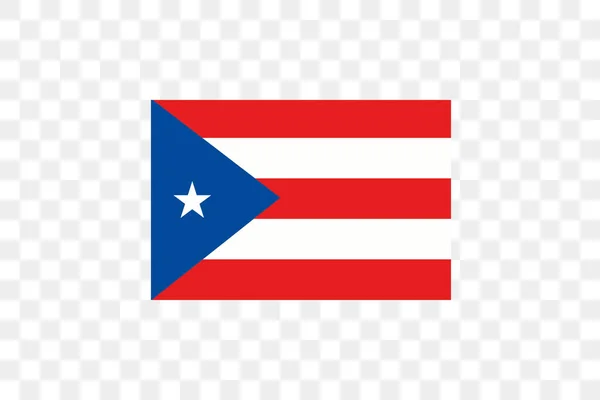 Illustrazione Vettoriale Della Bandiera Sfondo Trasparente Porto Rico — Vettoriale Stock