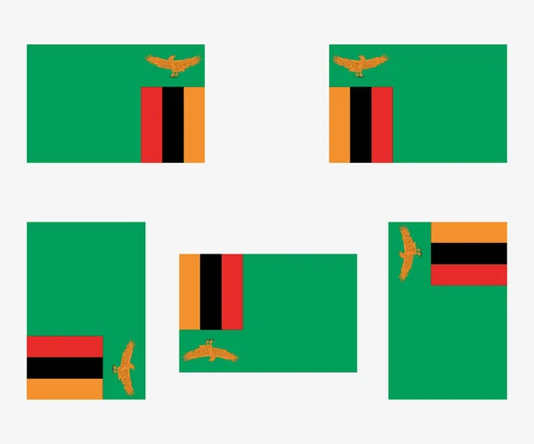 Illustreret Land Flag Reflekteret Roteret Zambia – Stock-vektor