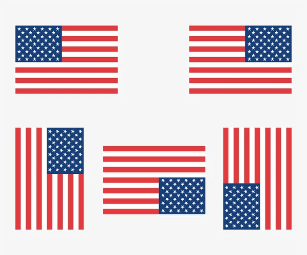 Illustrated Country Flag Reflected Rotated United States America — Vector de stock