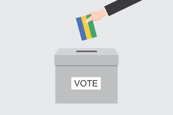 Skrzynka Głosowania Ilustrowaną Flagą Dla Kraju Gabon — Wektor stockowy