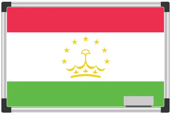 Illustrerad Flagga Whiteboard För Tadzjikistan — Stock vektor
