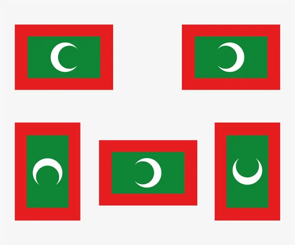 Ilustrowana Flaga Kraju Odzwierciedlona Obracana Przez Malediwy — Wektor stockowy