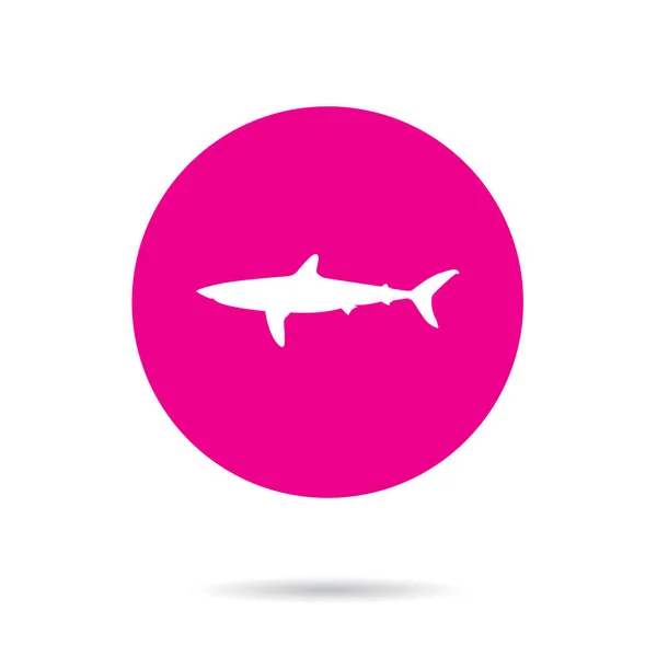 Icona Vettoriale Rosa Pulsante Shark — Vettoriale Stock