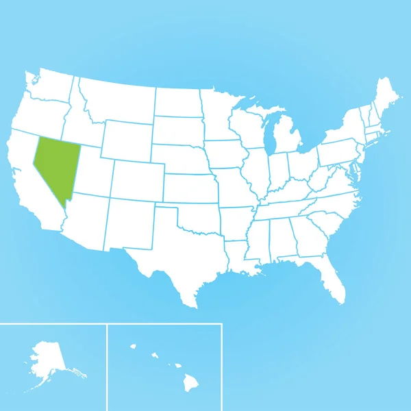 Mapa Vetorial Estado Americano Nevada —  Vetores de Stock