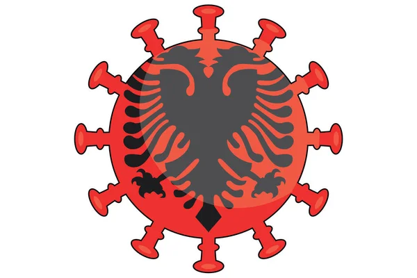 Bandiera Virus Illustrata Paese Dell Albania — Vettoriale Stock