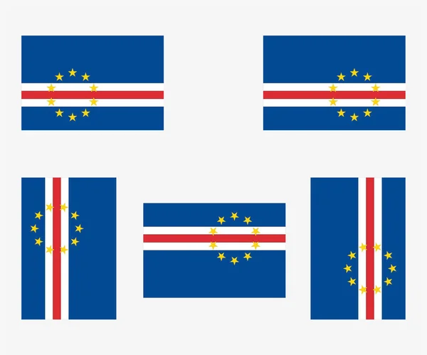 Bandera País Ilustrada Reflejada Rotada Cabo Verde — Archivo Imágenes Vectoriales