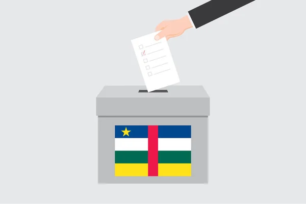 Wahlurne Mit Einer Illustrierten Flagge Für Das Land Der Zentralafrikanischen — Stockvektor
