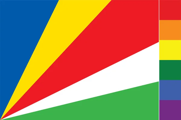 Geïllustreerde Vlag Voor Het Land Der Seychellen — Stockvector