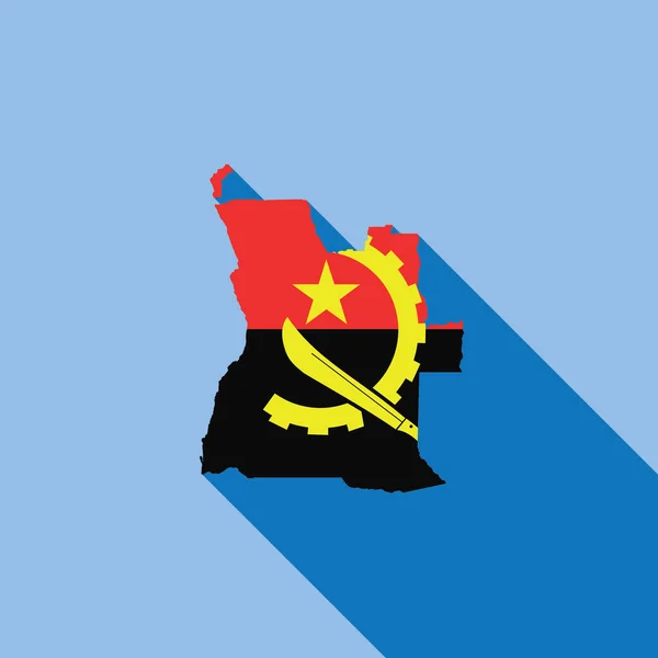País Delineado Wint Bandera Relleno Vector Ilustración Angola — Vector de stock