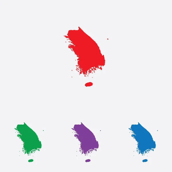 Multicolored Country Shape Vector Illustration South Korea — Stock Vector