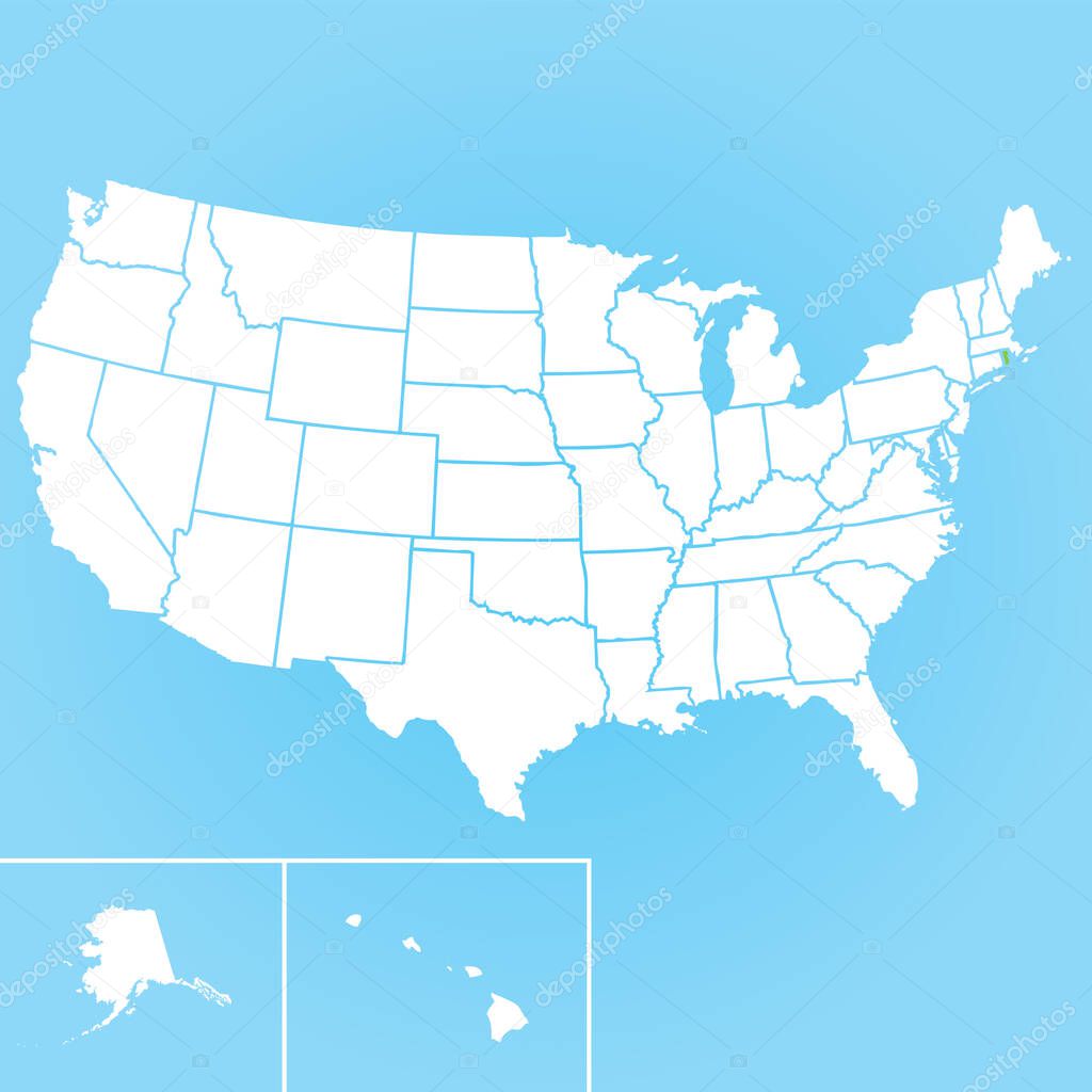 Vector Map of the U.S. state of Rhode Island