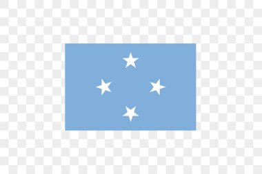 Şeffaf arkaplanda bayrağın vektör illüstrasyonu. Mikronezya