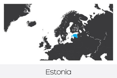 Estonya 'nın Resimli Ülke Şekli