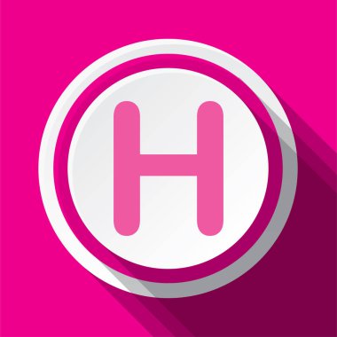 h harfinin pembe yuvarlak vektör simgesi tasarımı