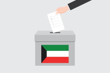 Kuveyt Ülkesi için Resimli Bayrağı olan oy sandığı