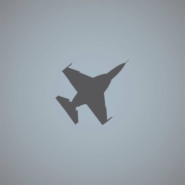 Savaşçı Jet vektör simgesi gri arkaplanda izole edildi 