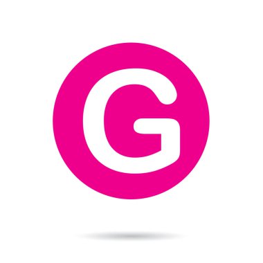 Pembe vektör simgesi veya G harfinin düğmesi