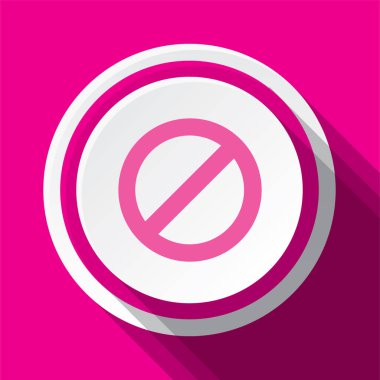 dur işaretinin pembe yuvarlak vektör simgesi tasarımı