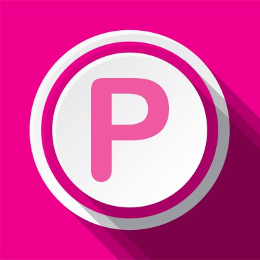p harfinin pembe yuvarlak vektör simgesi tasarımı