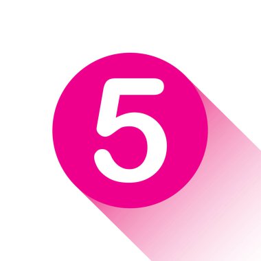 Pembe vektör simgesi veya 5 numaranın düğmesi