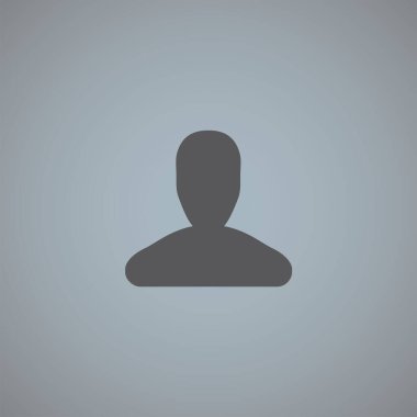 Gri arkaplanda izole edilmiş kişi vektör simgesi 