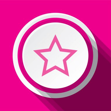 yıldızın pembe yuvarlak vektör simgesi tasarımı