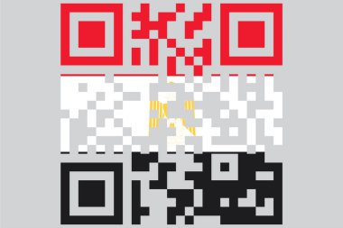 QRCode olarak yapılmış bayrakların vektör çizimi. Mısır