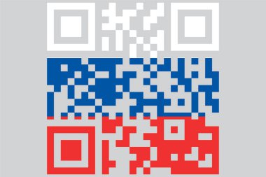 QRCode olarak yapılmış bayrakların vektör çizimi. Rusya