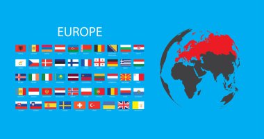 Avrupa Kıtasının Tüm Resimli Ülke Bayrakları