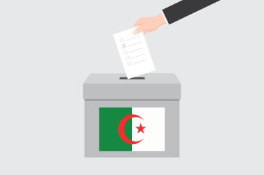 Cezayir Ülkesi için Illustrated Bayrağı olan oy sandığı