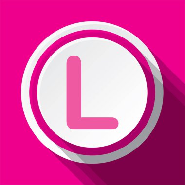 L harfinin pembe yuvarlak vektör simgesi tasarımı