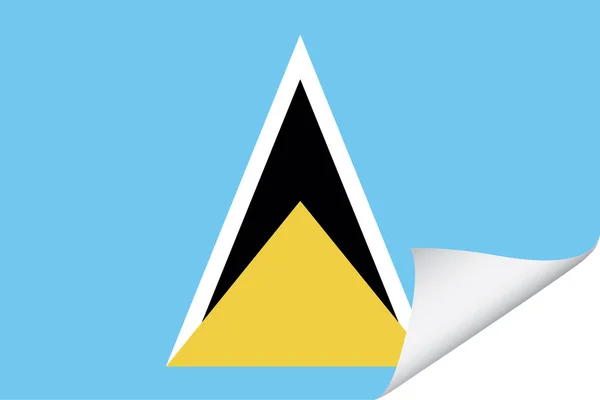 Illustrerad Flagga För Landet Saint Lucia — Stock vektor