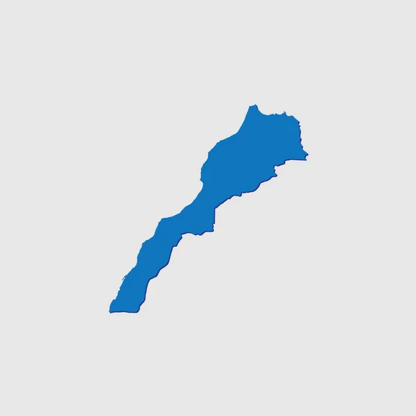 Forma Del Paese Illustrata Blu Con Ombra Del Marocco — Vettoriale Stock
