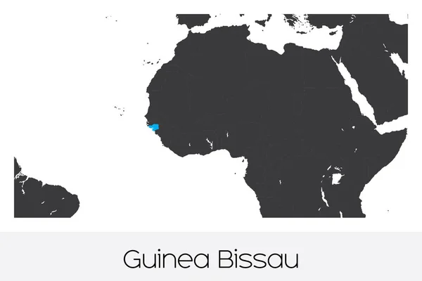 Geïllustreerde Landvorm Van Guyana Bissau — Stockvector