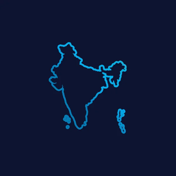 Geïllustreerde Landvorm Van India — Stockvector